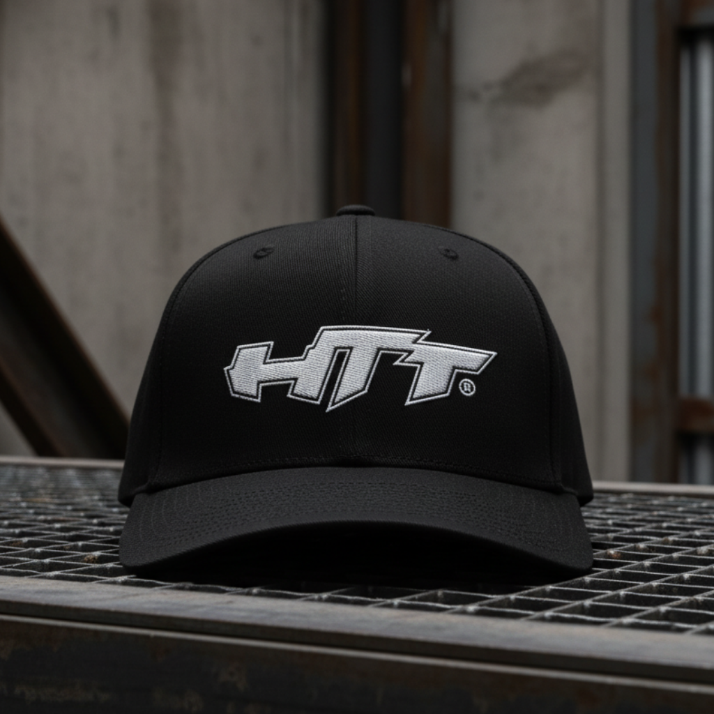 HTT Good/Bad Structured Cap zwart voorkant met geborduurd HTT logo