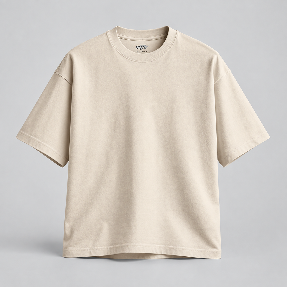 HTT BLANKS Boxy T-Shirt Apricot – oversized voorzijde