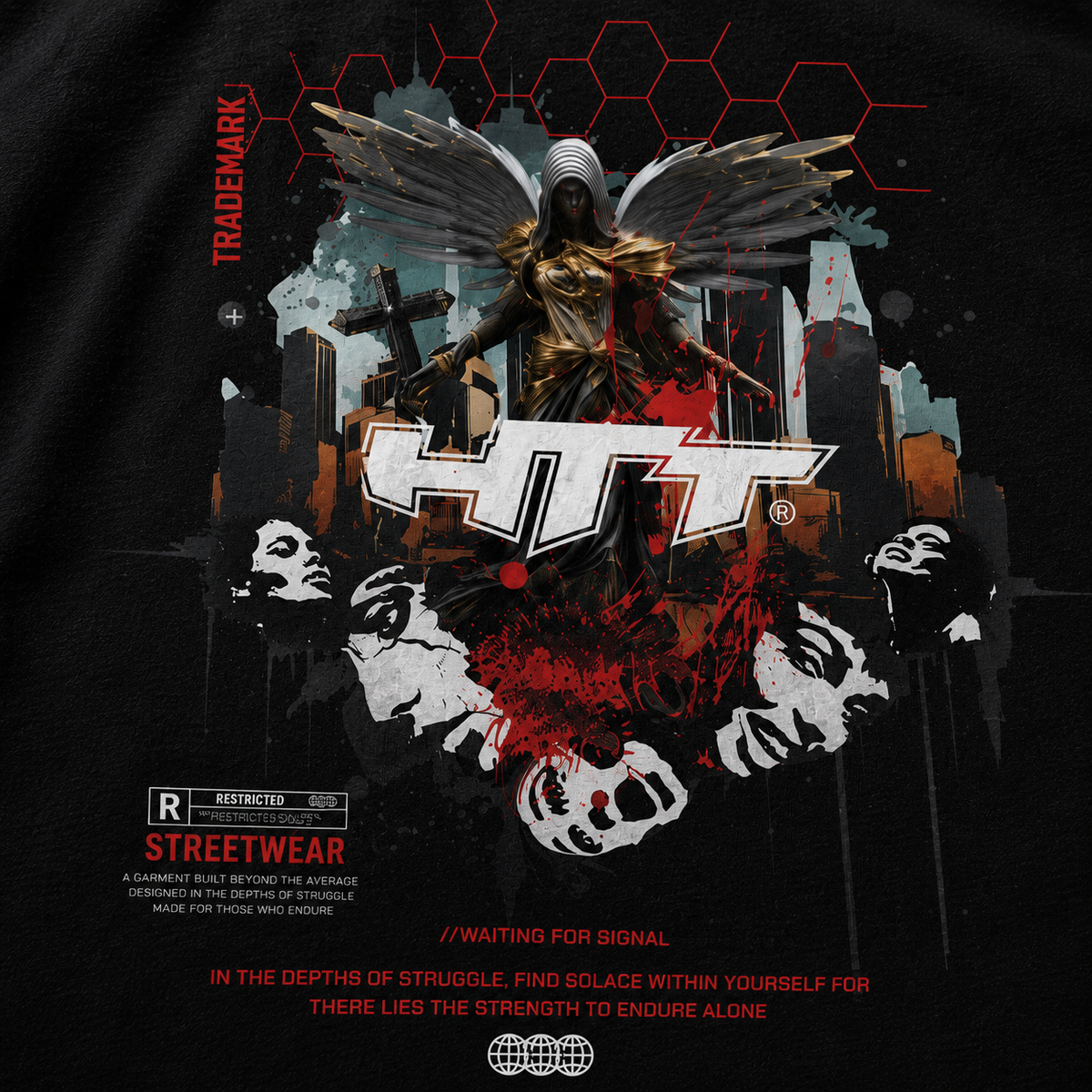 HTT Judgement T-Shirt detailed back print - urban grunge streetwear design
