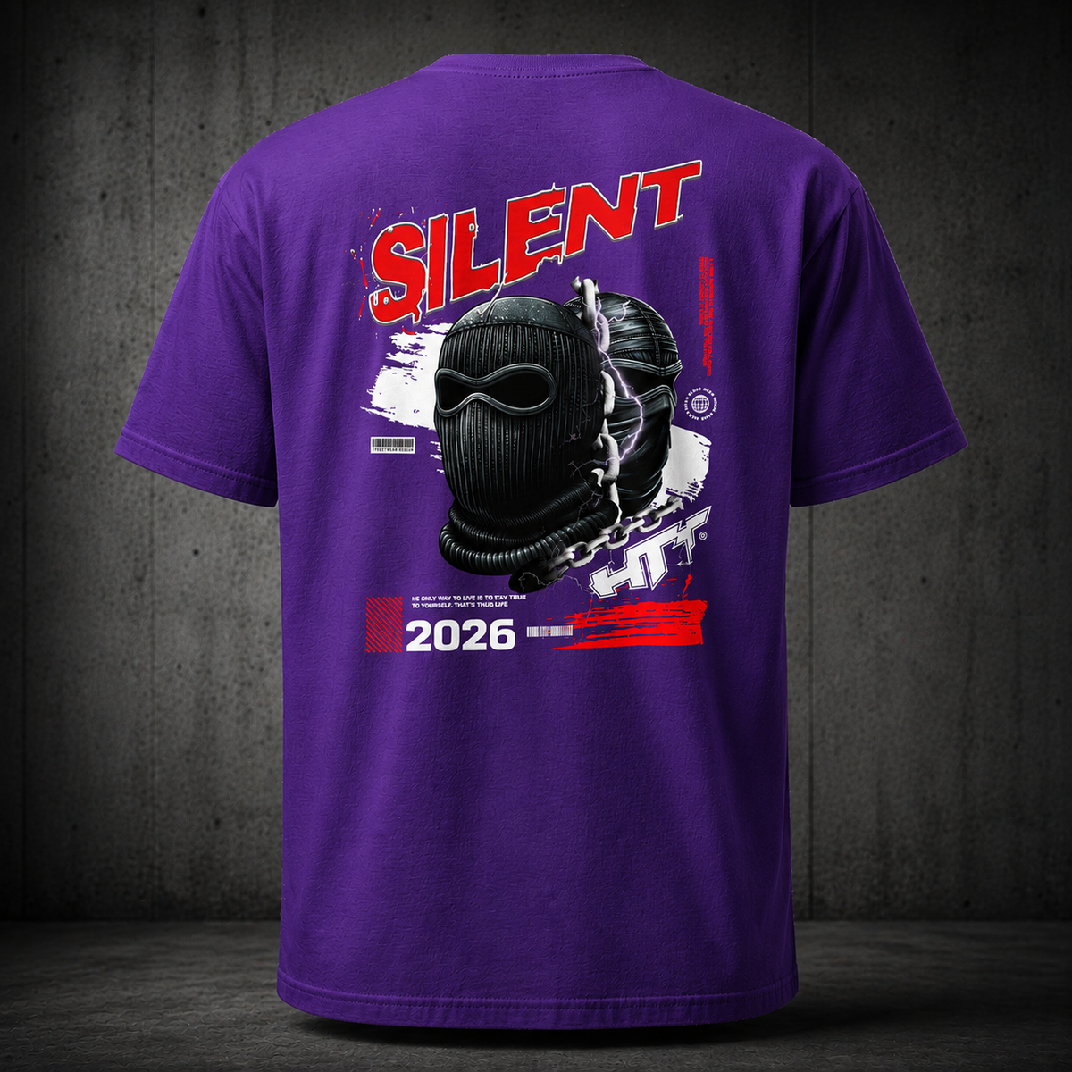 HTT Streetlive T-Shirt Purple back with Silent 2026 graphic