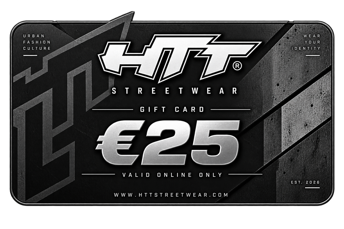 HTT Streetwear digital gift card €25 – black and silver urban fashion design