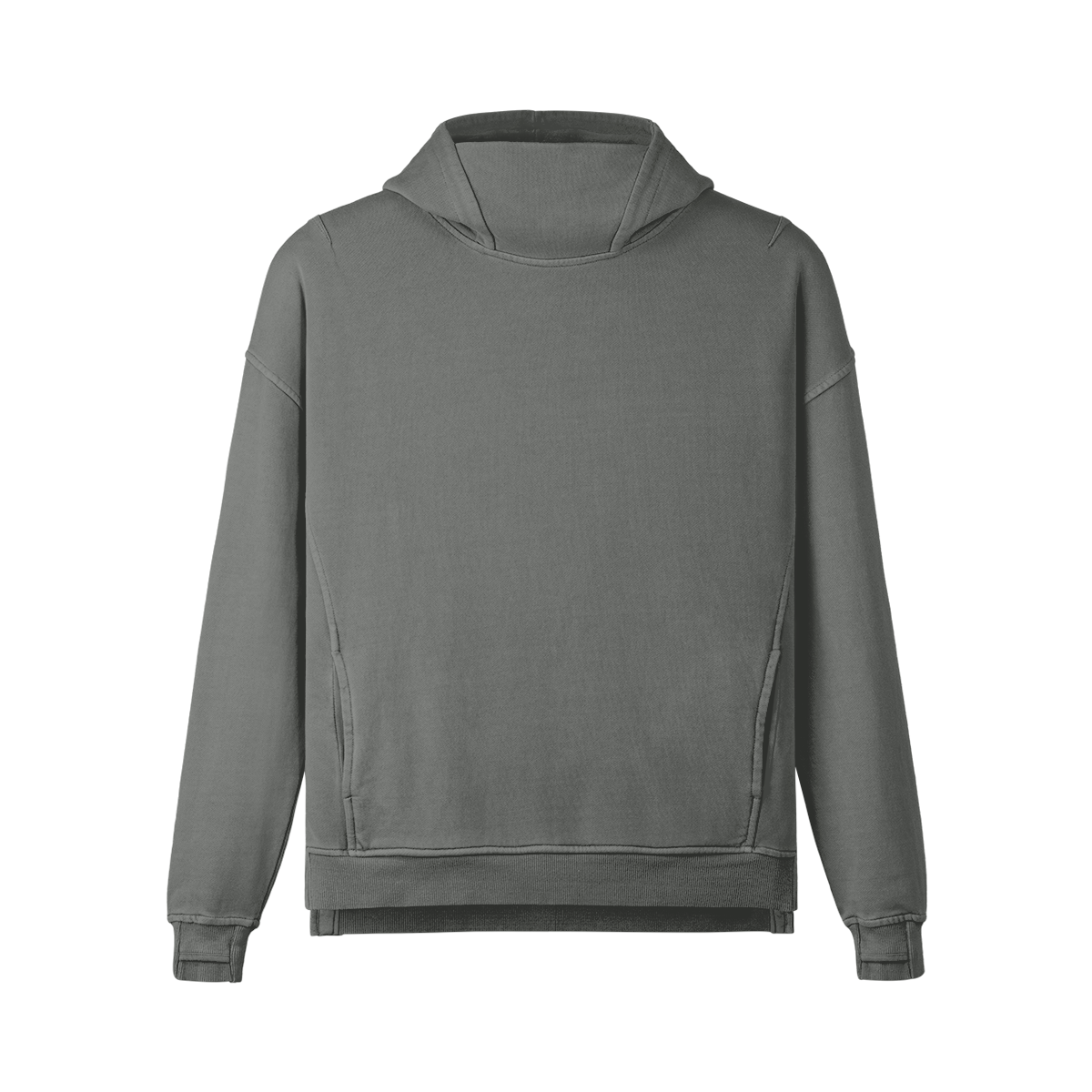 HTT BLANKS Neutral Grey Rollkragen-Hoodie – Produktübersicht