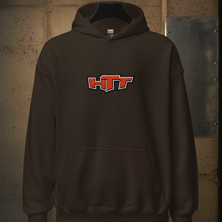HTT BadBoy Heavy Hoodie Dark Chocolate front view